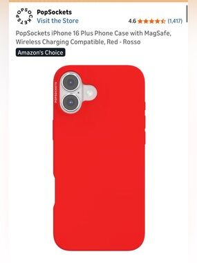 PopSockets iPhone Case MagSafe Compatible - Red (Rosso)
